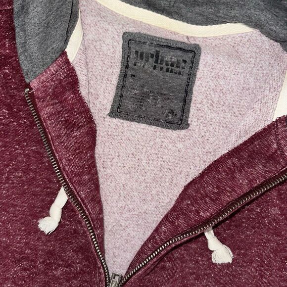 Maroon zip up jacket hoodie size small by urban pipeline - Picture 2 of 2